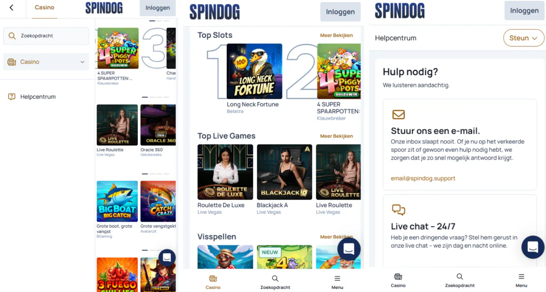 spindog casino mobiele browser